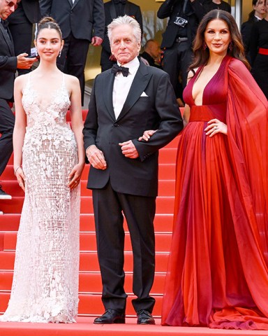 (L-R) Carys Zeta Douglas, Michael Douglas and Catherine Zeta-Jones
'Jeanne du Barry' premiere and opening ceremony, 76th Cannes Film Festival, France - 16 May 2023