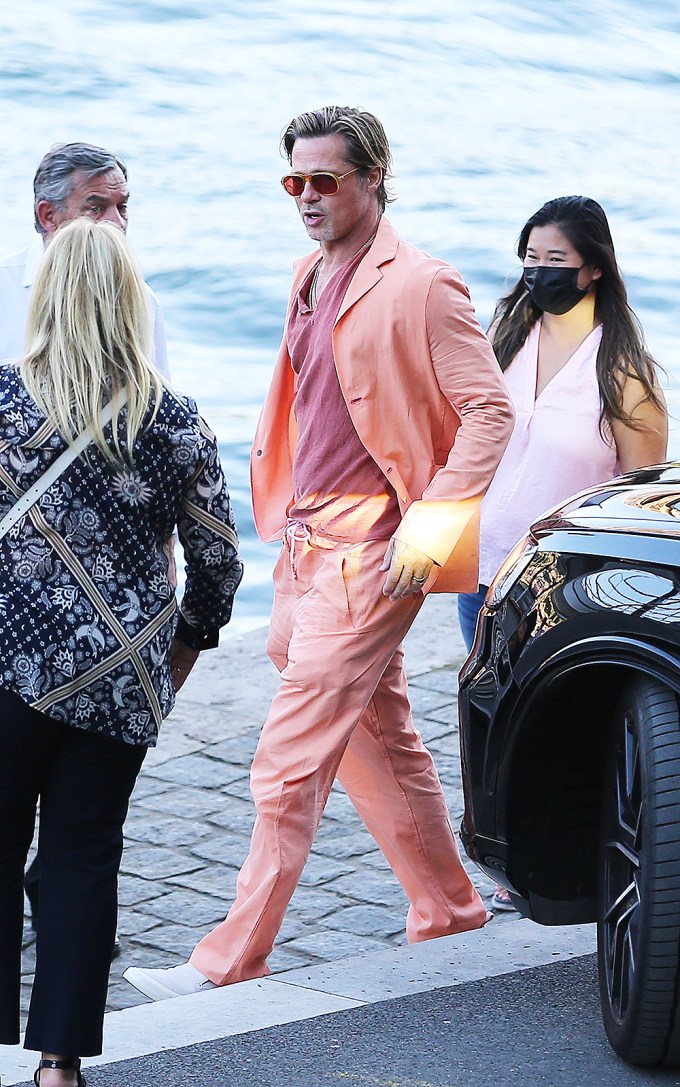 Brad Pitt seen on the River Seine in Paris