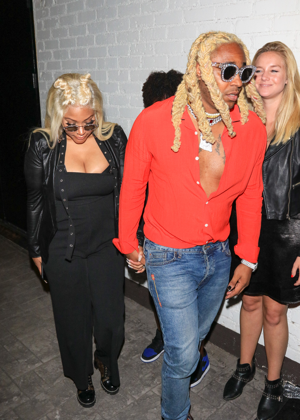 Lyrica Anderson and A1 Bentley are seen at Los Angeles, CA.