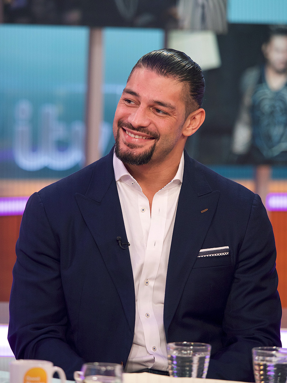 Editorial use onlyMandatory Credit: Photo by Ken McKay/ITV/REX/Shutterstock (9821011x)Roman Reigns'Good Morning Britain' TV show, London, UK - 29 Aug 2018ROMAN REIGNS: WWE SUPERSTAR Roman talks about his superstar cousin, The Rock, and his return to The O2 tonight and recent win of the WWE Universal Title.