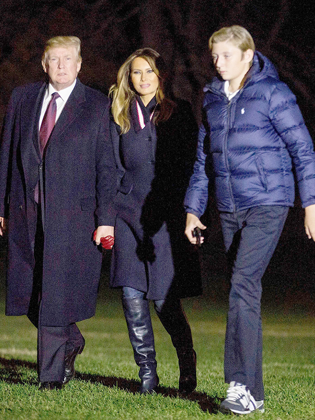 Barron, Melania & Donald Trump