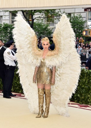 Katy Perry
The Metropolitan Museum of Art's Costume Institute Benefit celebrating the opening of Heavenly Bodies: Fashion and the Catholic Imagination, Arrivals, New York, USA - 07 May 2018
WEARING ATELIER VERSACE