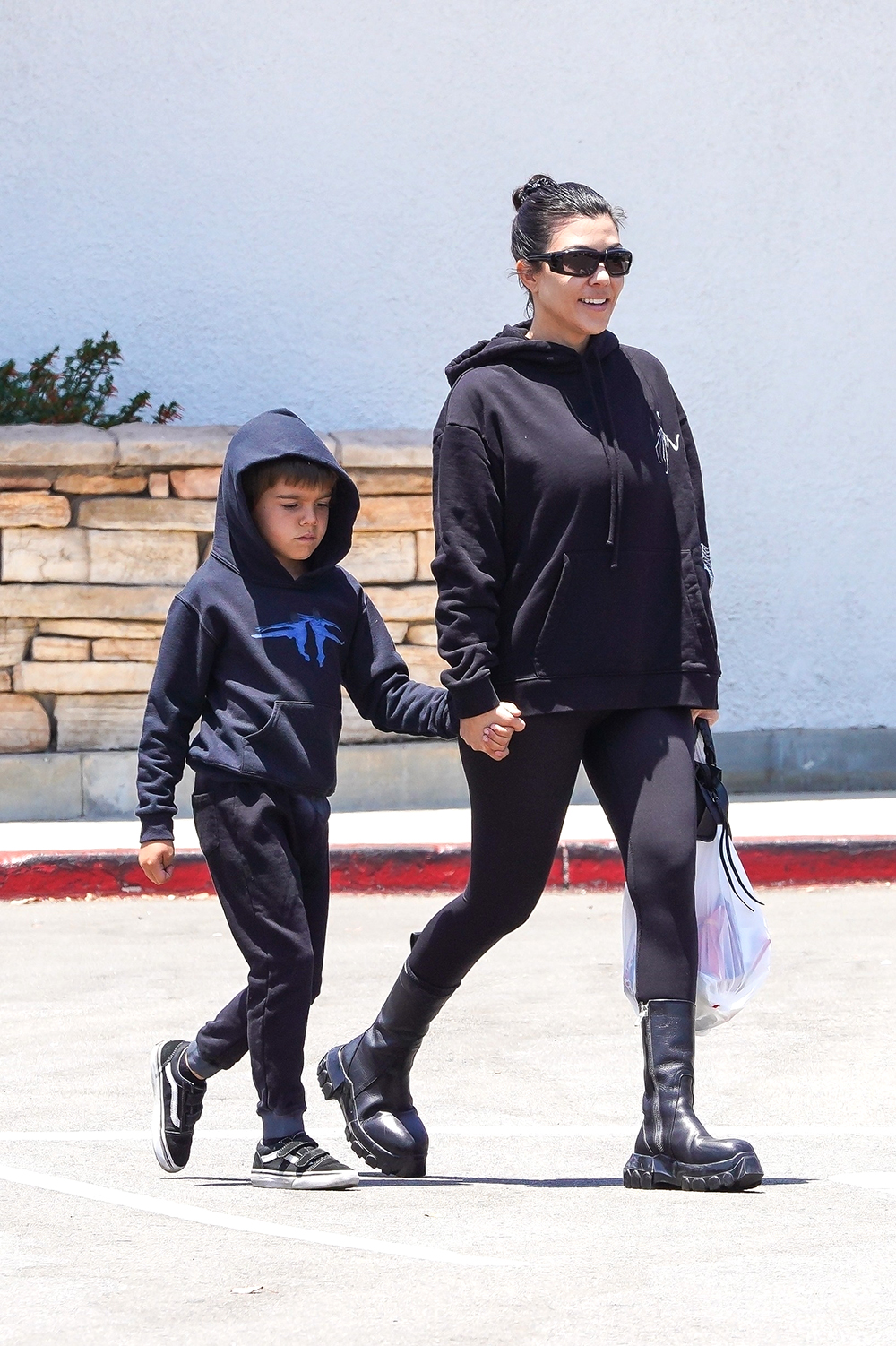 *EXCLUSIVE* Missing Italy? Kourtney Kardashian and Reign Disick choose Italian food for lunch