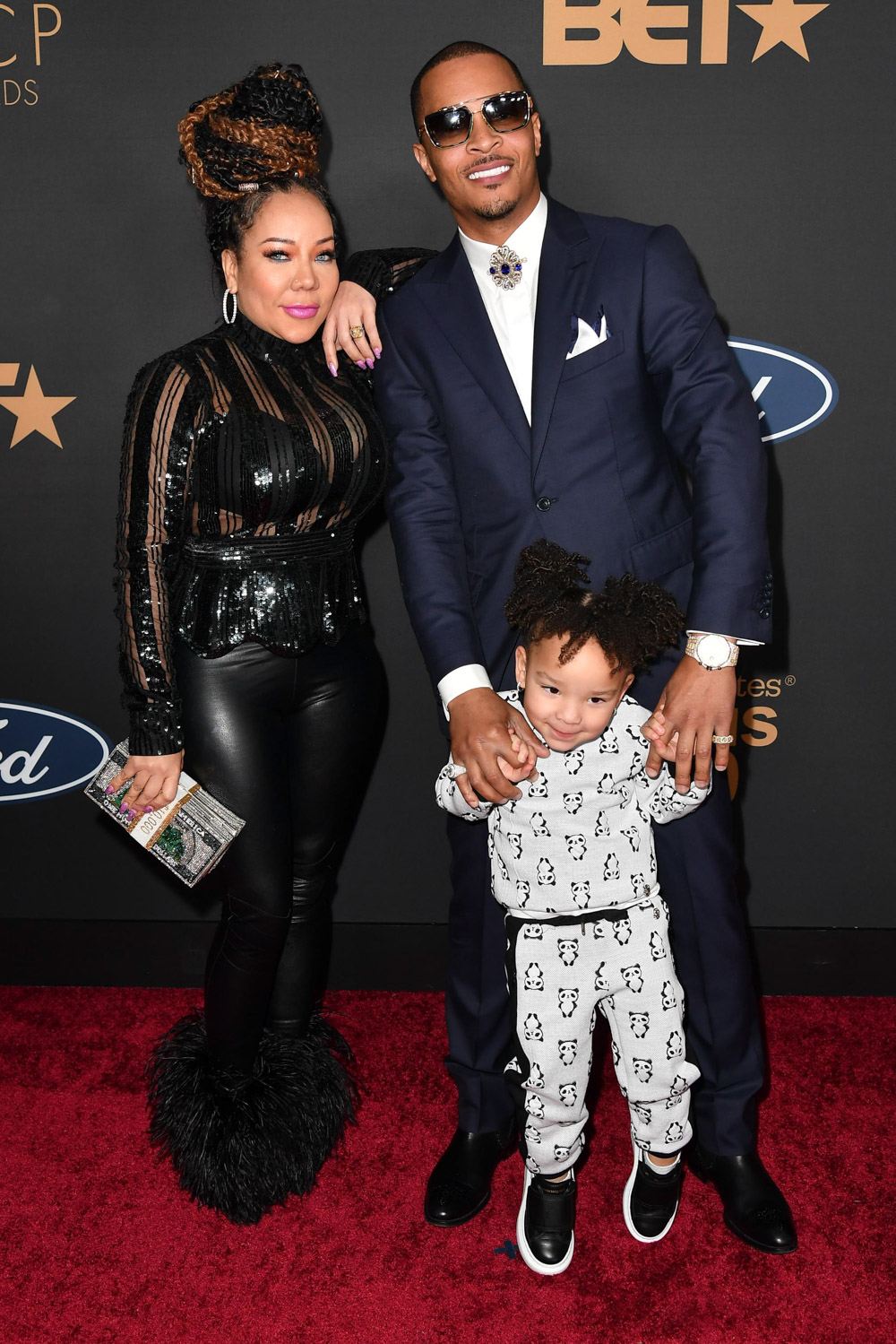 Tameka Harris, TI and Heiress Harris
51st Annual NAACP Image Awards, Arrivals, Pasadena Civic Auditorium, Los Angeles, USA - 22 Feb 2020