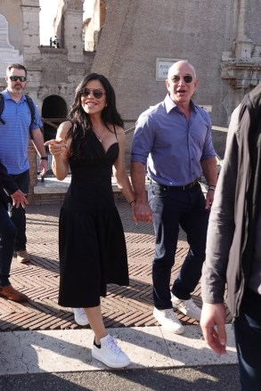 Rome, ITALY  - Billionaire Jeff Bezos and Lauren Sanchez walk hand in hand while visiting the Colosseum in Rome. Later the happy couple lunched at The Court restaurant terrace in front of the Colosseum.

Pictured: Jeff Bezos, Lauren Sanchez

BACKGRID USA 15 OCTOBER 2022 

BYLINE MUST READ: Cobra Team / BACKGRID

USA: +1 310 798 9111 / usasales@backgrid.com

UK: +44 208 344 2007 / uksales@backgrid.com

*UK Clients - Pictures Containing Children
Please Pixelate Face Prior To Publication*