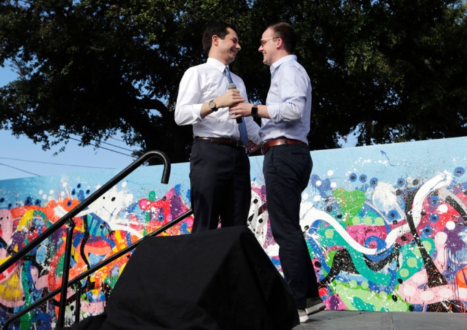 Pete Buttigieg & husband Chasten at a fundraiser in Miami