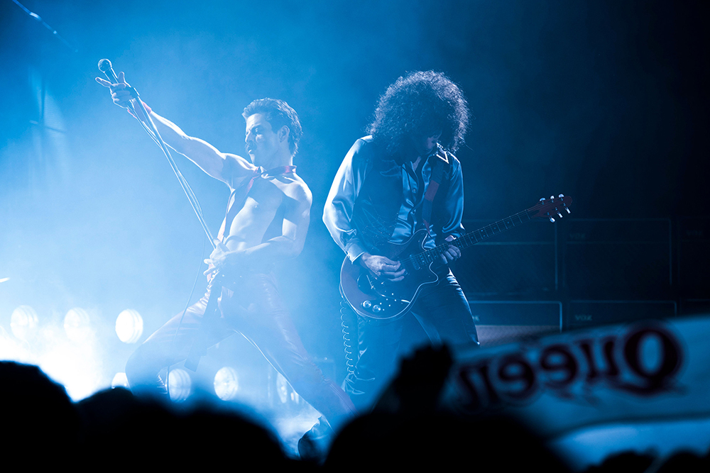 Editorial use only. No book cover usage.Mandatory Credit: Photo by A Bailey/20th Century Fox/Kobal/REX/Shutterstock (9954150d)Rami Malek as Freddie Mercury, Gwilym Lee as Brian May'Bohemian Rhapsody' Film - 2018A chronicle of the years leading up to Queen's legendary appearance at the Live Aid (1985) concert.