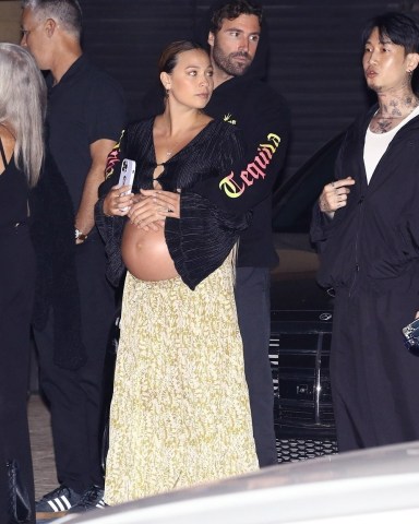 Malibu, CA  - *EXCLUSIVE*  -  Socialite Brody Jenner and his pregnant girlfriend Tia Blanco celebrate their recent engagement with an enchanting evening at Nobu in Malibu, enjoying quality time with friends and creating cherished memories together. Brody popped the question over the weekend as the couple celebrated their baby shower.Pictured: Brody Jenner, Tia BlancoBACKGRID USA 21 JUNE 2023 USA: +1 310 798 9111 / usasales@backgrid.comUK: +44 208 344 2007 / uksales@backgrid.com*UK Clients - Pictures Containing ChildrenPlease Pixelate Face Prior To Publication*