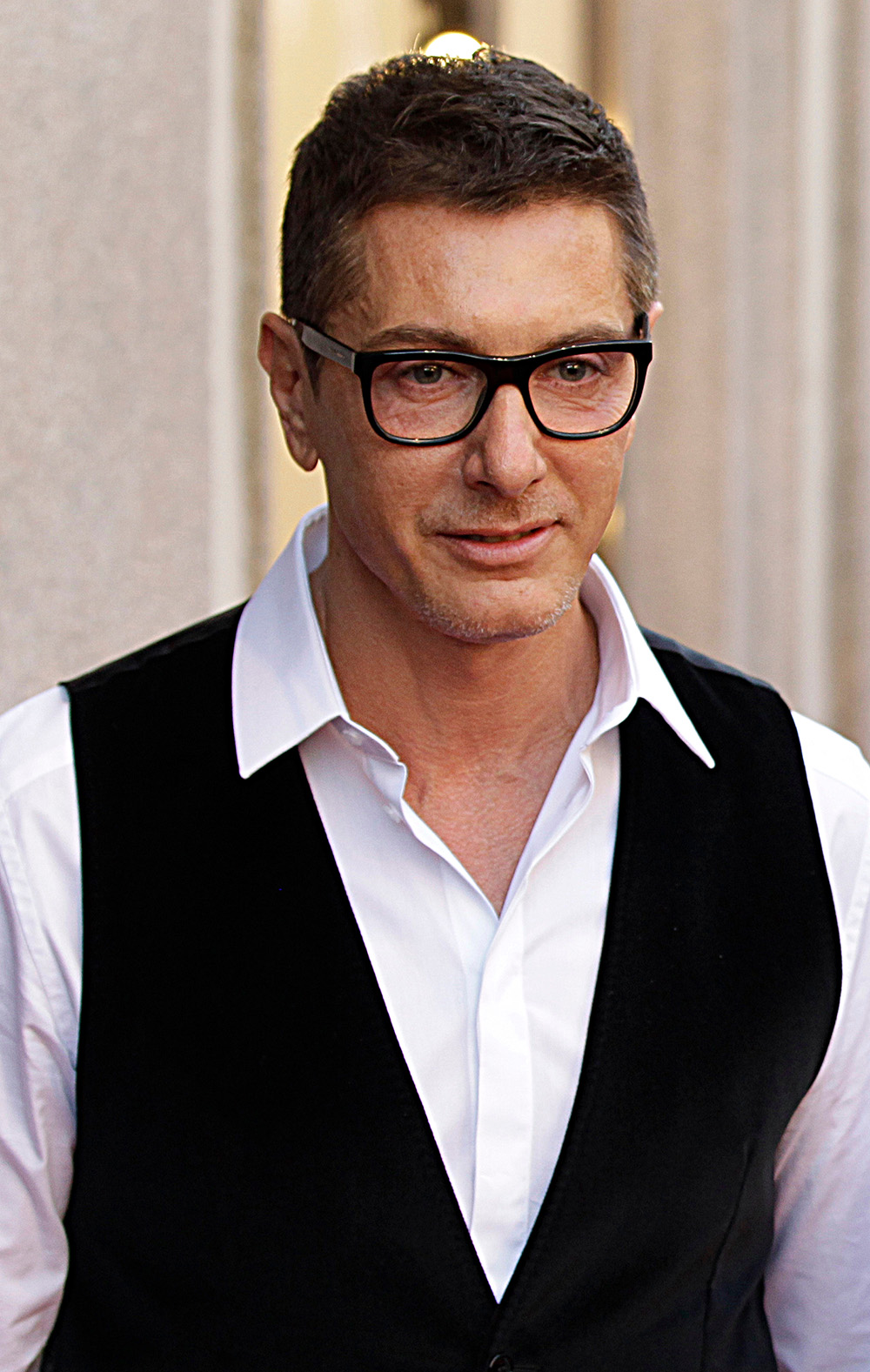 Italian fashion designer Stefano Gabbana arrives on the red carpet to attend the presentation of a portraits book ' Milan Fashion, soccer players portraits' sponsorized by Dolce & Gabbana fashion brand, in downtown Milan, Italy
Italy Soccer Fashion, Milan, Italy
