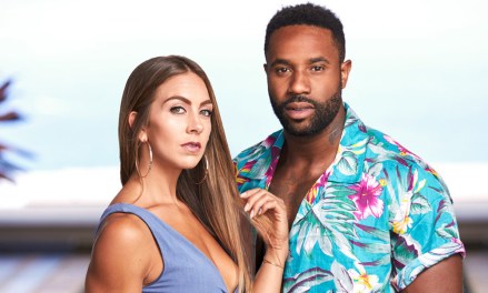 TEMPTATION ISLAND -- Season:1 -- Pictured: (l-r) Nicole Tutewohl, Karl Collins -- (Photo by: John Tsiavis/USA Network)