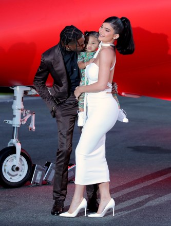 Travis Scott, Kylie Jenner and Stormi Webster
'Travis Scott: Look Mom I Can Fly' film premiere, Arrivals, Barker Hangar, Los Angeles, USA - 27 Aug 2019