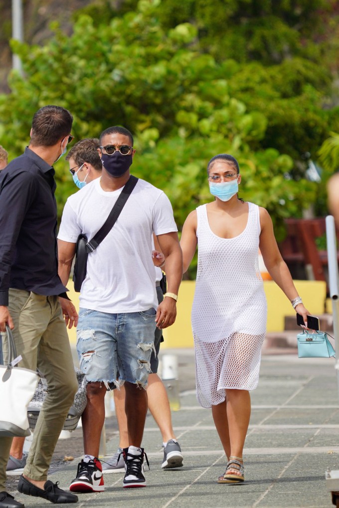 Michael B Jordan & Lori Harvey exploring St. Barts