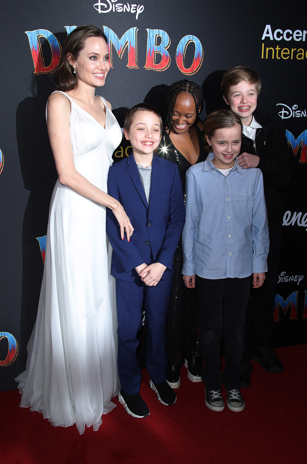 Angelina Jolie with children Shiloh Jolie-Pitt, Vivienne Jolie Pitt, Zahara Jolie Pitt and Knox Jolie Pitt
'Dumbo' film premiere, Arrivals, Los Angeles, USA - 11 Mar 2019