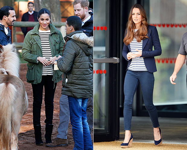 Meghan Markle Kate Middleton stripes jeans