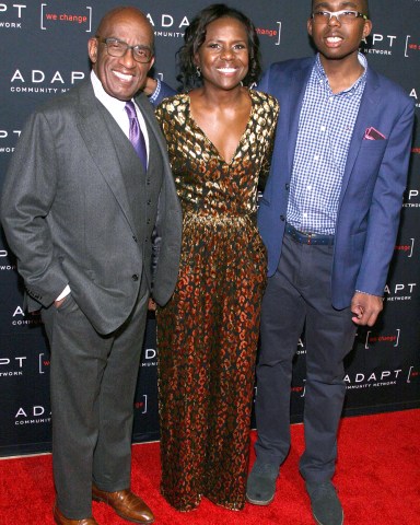 Al Roker, Deborah Roberts, Nicholas Albert Roker. Al Roker, from left, Deborah Roberts and Nicholas Albert Roker attend the 2019 ADAPT Leadership Awards at Cipriani 42nd Street, in New York
2019 ADAPT Leadership Awards, New York, USA - 14 Mar 2019