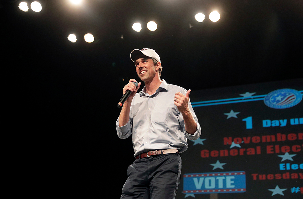 U.S. Rep. Beto O'Rourke, D-El Paso, the 2018 Democratic candidate for U.S. Senate in Texas, speaks during a campaign rally, in El Paso, Texas
Election 2018 Senate Texas, El Paso, USA - 05 Nov 2018