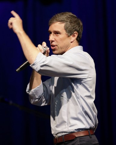 Democratic challenger Beto O'Rourke campaigns during a rally event at The House of Blues in Houston, Texas, USA, 05 November 2018. O'Rourke is challenging incumbent Ted Cruz in a tight and closely watched race in the 06 November general election.
Beto O'Rourke campaigns for US Senate, Houston, USA - 05 Nov 2018