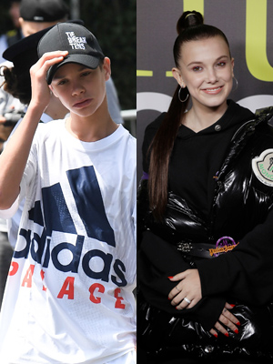 Romeo Beckham and Millie Bobbie Brown