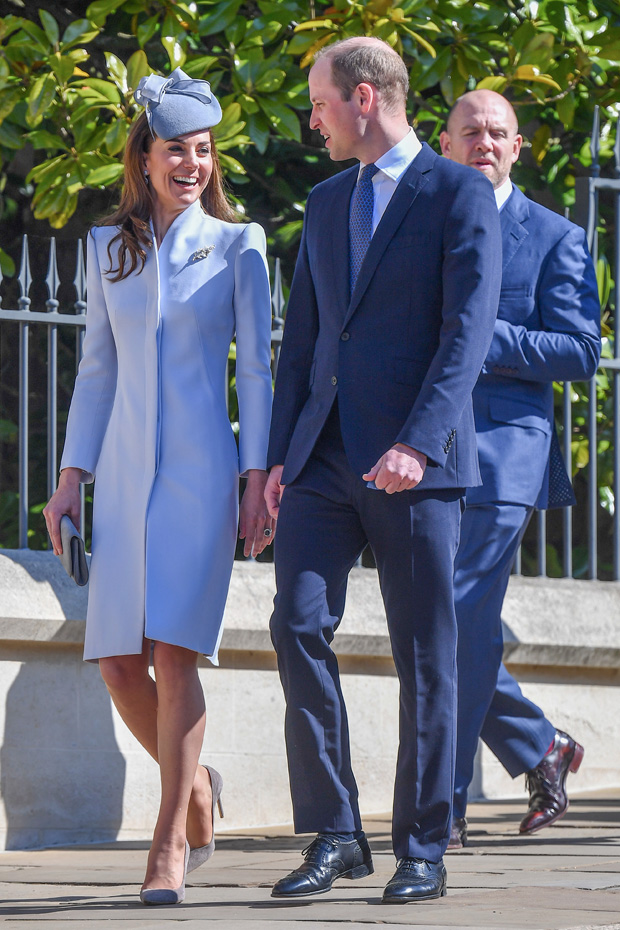 Catherine Duchess of Cambridge, Prince WilliamEaster Sunday service, St George's Chapel, Windsor, UK - 21 Apr 2019 Wearing Alexander McQueen Hat By Jane Taylor Shoes By Emmy London Worn Before (*3706450)