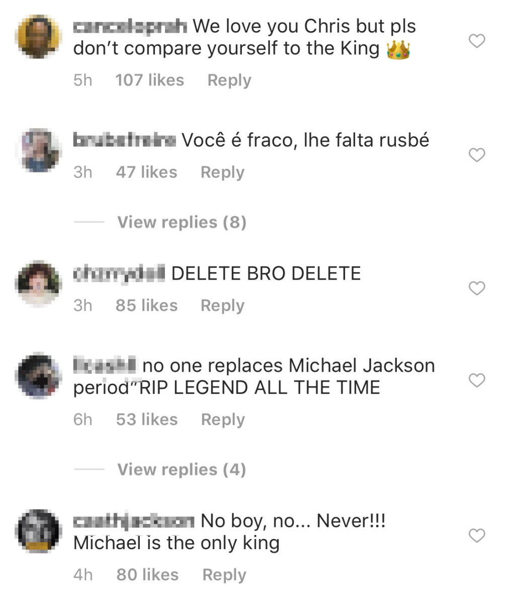 Chris Brown Michael Jackson Post