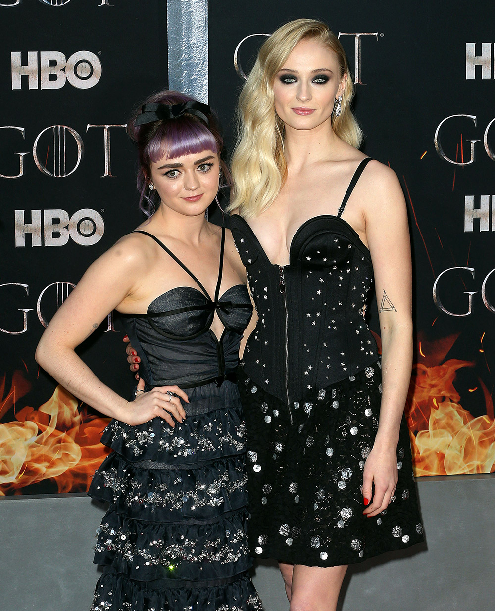 Maisie Williams, Sophie Turner
'Game of Thrones' season eight premiere, Arrivals, New York, USA - 03 Apr 2019