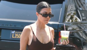 Kourtney Kardashian Brown Bodysuit