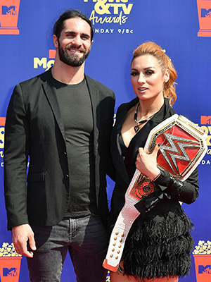 Seth Rollins and Becky Lynch