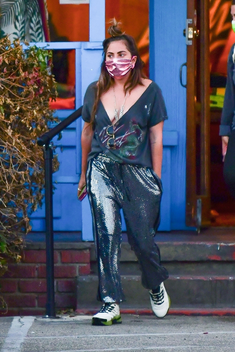 Malibu, CA  - *EXCLUSIVE* Lady Gaga goes shopping with a friend at Aviator Nation in Malibu on Tuesday. The singer stepped out in a pair of Iridescent pants and loose low cut top.

Pictured: Lady Gaga

BACKGRID USA 26 MAY 2021 

USA: +1 310 798 9111 / usasales@backgrid.com

UK: +44 208 344 2007 / uksales@backgrid.com

*UK Clients - Pictures Containing Children
Please Pixelate Face Prior To Publication*