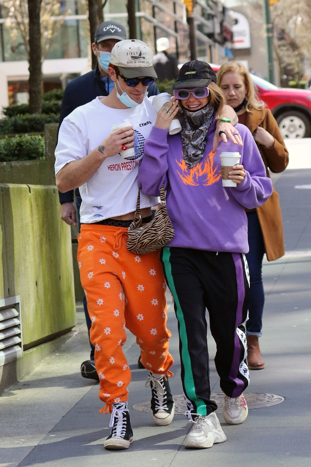 *EXCLUSIVE* KJ Apa and girlfriend Clara Berry get cozy while grabbing coffee and walking her dog!