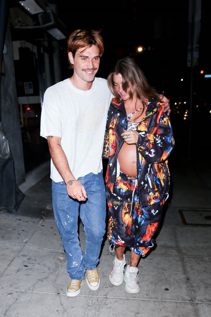 KJ Apa and his pregnant GF Clara Berry exit Cole Sprouse’s birthday celebration