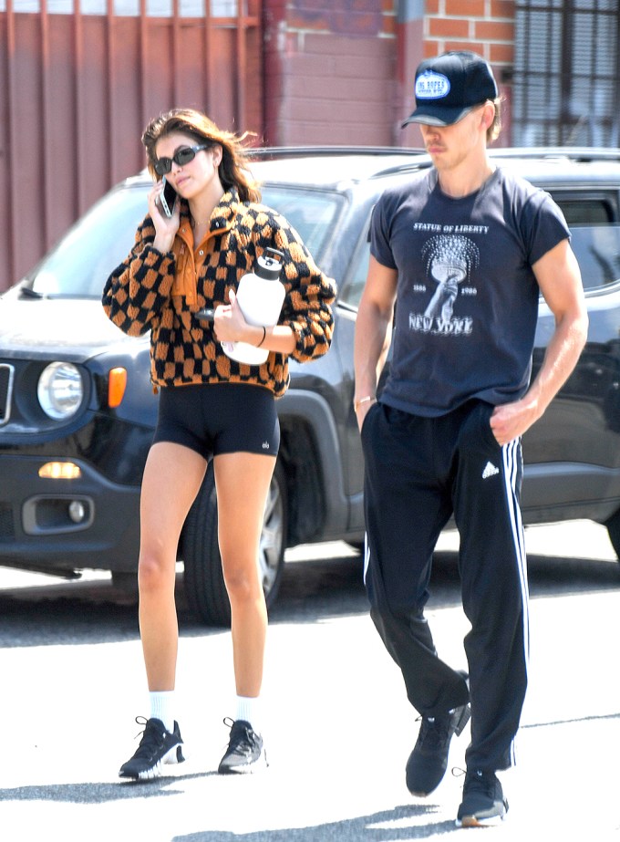 Austin Butler Leaves Gym With Girlfriend Kaia Gerber