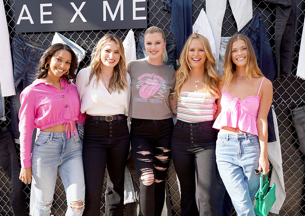 NEW YORK, NEW YORK - JULY 15: (L-R) Corrine Foxx, Kathryn Gallaghar,  Ireland Baldwin, Sailor Brinkley Cook and Nina Agdal attend the AE x Young Money Collab and Fall '19 Campaign celebration on July 15, 2019 in New York City. (Photo by Gonzalo Marroquin/Getty Images for American Eagle)