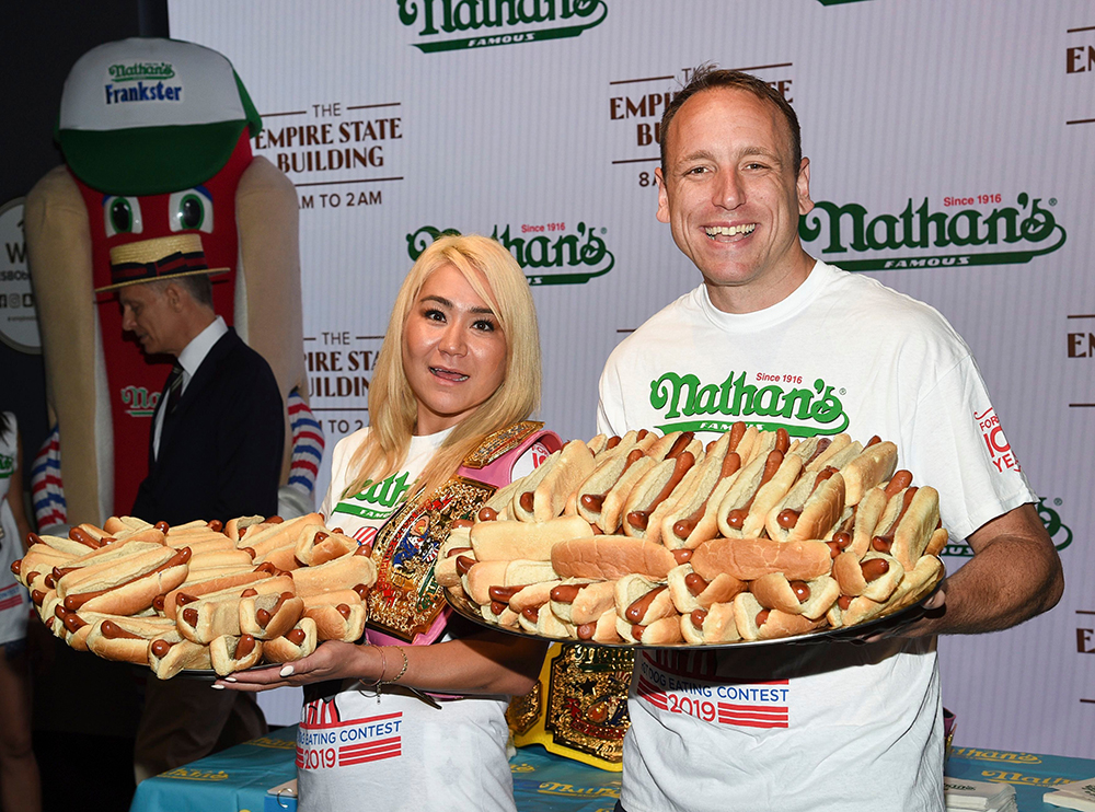 2019 Nathan's Hot Dog Eating Contest Weigh-In, New York, USA - 03 Jul 2019