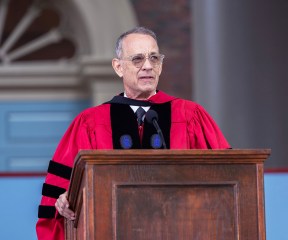 Actor Tom Hanks received an Honorary Degree from Harvard on 5/25/23.
He also gave the Commencement Address at the Tercentenary Theatre in Harvard Yard.
He hugged graduate student Vic Hogg and fellow Honorary Degree winner Katalin Kariko during the Ceremony

Pictured: Tom Hanks
Ref: SPL7568300 250523 NON-EXCLUSIVE
Picture by: Jay Connor / SplashNews.com

Splash News and Pictures
USA: 310-525-5808
UK: 020 8126 1009
eamteam@shutterstock.com

World Rights