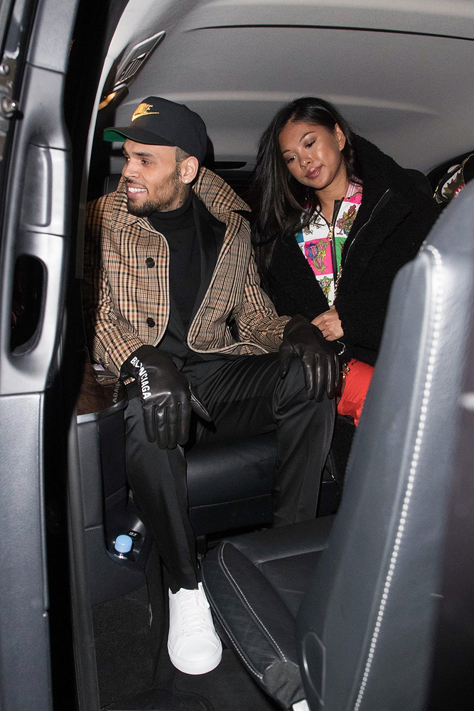 ** RIGHTS: ONLY UNITED STATES, AUSTRALIA, CANADA, NEW ZEALAND ** Paris, FRANCE  - *EXCLUSIVE*  - Singer Chris Brown appears in good spirits after being released Tuesday from police custody after a woman filed a rape complaint against him. Brown is pictured getting in a van with his girlfriend Ammika Harris at his hotel in Paris.

Pictured: Chris Brown, Ammika Harris

BACKGRID USA 23 JANUARY 2019 

BYLINE MUST READ: Best Image / BACKGRID

USA: +1 310 798 9111 / usasales@backgrid.com

UK: +44 208 344 2007 / uksales@backgrid.com

*UK Clients - Pictures Containing Children
Please Pixelate Face Prior To Publication*