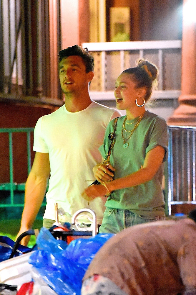 Gigi Hadid and Tyler Cameron leave Le Turtle Restaurant in Manhattan