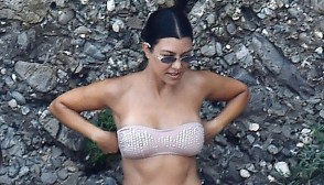 Kourtney Kardashian Strapless Bikini Italian Vacation Pics
