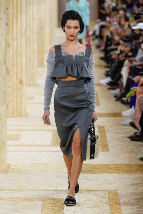 Bella Hadid on the catwalk
Miu Miu show, Runway, Spring Summer 2020, Paris Fashion Week, France - 01 Oct 2019