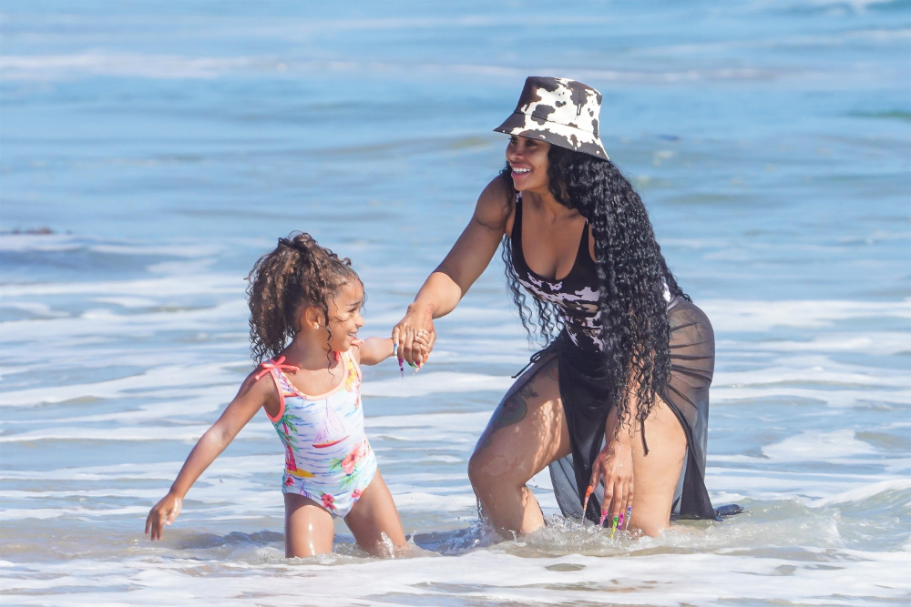 *EXCLUSIVE* Blac Chyna enjoys a beach day with her daughter Dream in Malibu amid news she has landed a new role in "Secret Society 2."