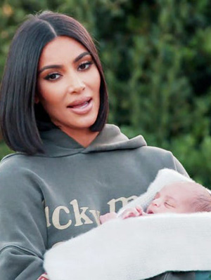 Kim Kardashian holding Psalm West on 'KUWTK'
