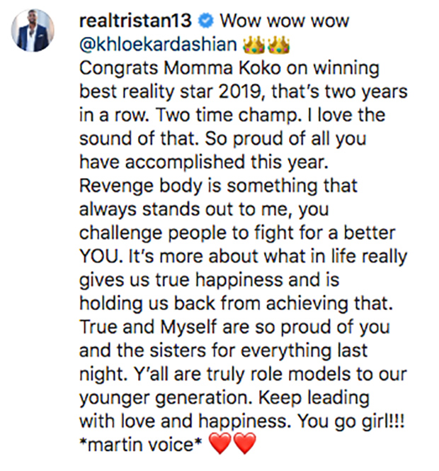 Tristan Thompson Instagram