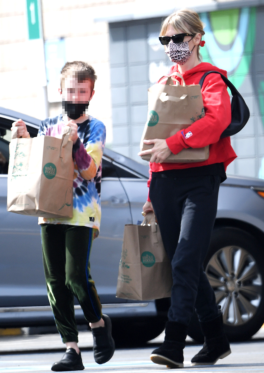 EXCLUSIVE: Rarely seen January Jones shops for groceries with Xander