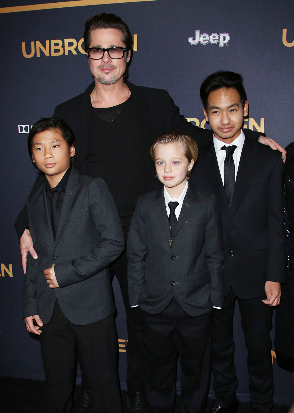 Brad Pitt with children Pax Jolie-Pitt, Shiloh Jolie-Pitt and Maddox Jolie-Pitt
'Unbroken' film premiere, Los Angeles, America - 15 Dec 2014