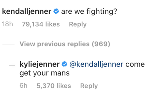 kendall jenner kylie jenner joke fighting