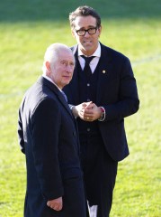 The King and The Queen Consort visit Wrexham Football Club and meet the owners Ryan Reynolds and Rob McElhenney, who bought the club in 2021, in Wrexham, Wales, UK, on the 9th December 2022. 09 Dec 2022 Pictured: The King and The Queen Consort visit Wrexham Football Club and meet the owners Ryan Reynolds and Rob McElhenney, who bought the club in 2021, in Wrexham, Wales, UK, on the 9th December 2022. Photo credit: James Whatling / MEGA TheMegaAgency.com +1 888 505 6342 (Mega Agency TagID: MEGA924691_001.jpg) [Photo via Mega Agency]