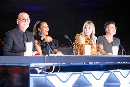 AMERICA'S GOT TALENT: THE CHAMPIONS -- "The Champions Three" Episode 203 -- Pictured: (l-r) Howie Mandel, Alesha Dixon, Heidi Klum, Simon Cowell -- (Photo by: Trae Patton/NBC)