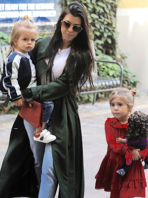 Kourtney Kardashian out with her kids