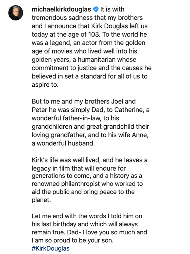 Michael Douglas statement