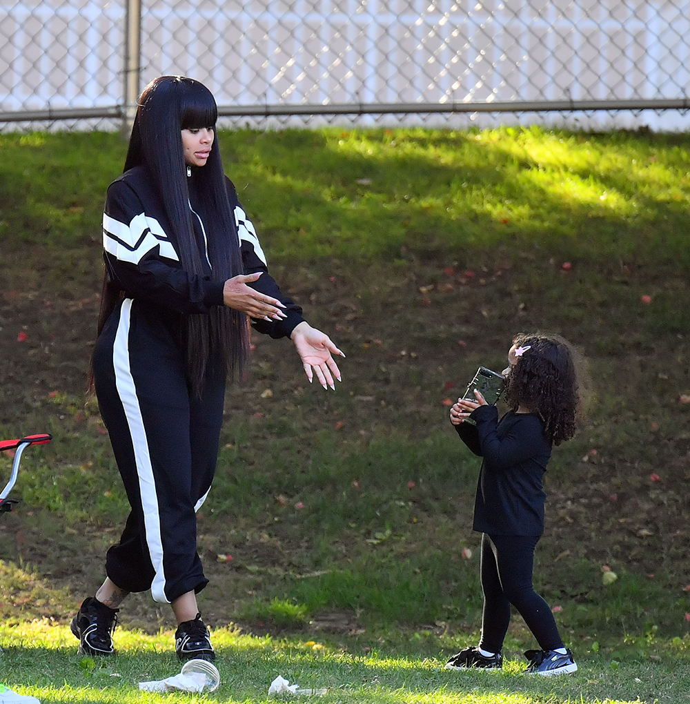 EXCLUSIVE: Blac Chyna takes her daughter Dream Kardashian to support her little brother King at his soccer game in Woodland Hills with Rapper Sage the Gemini