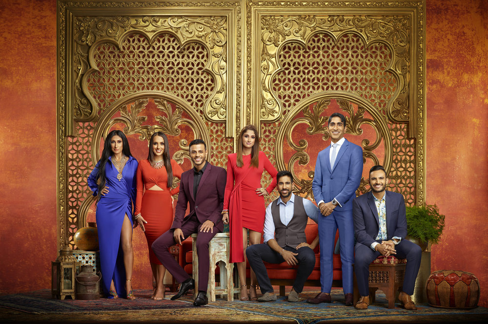 FAMILY KARMA -- Season:1 -- Pictured: (l-r) Bali Chainani, Monica Vaswani, Brian Benni, Anisha Ramakrishna, Amrit Kapai, Vishal Parvani, Shaan Patel -- (Photo by: Tommy Garcia/Bravo)